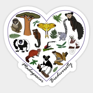 Madagascar Biodiversity Heart Sticker